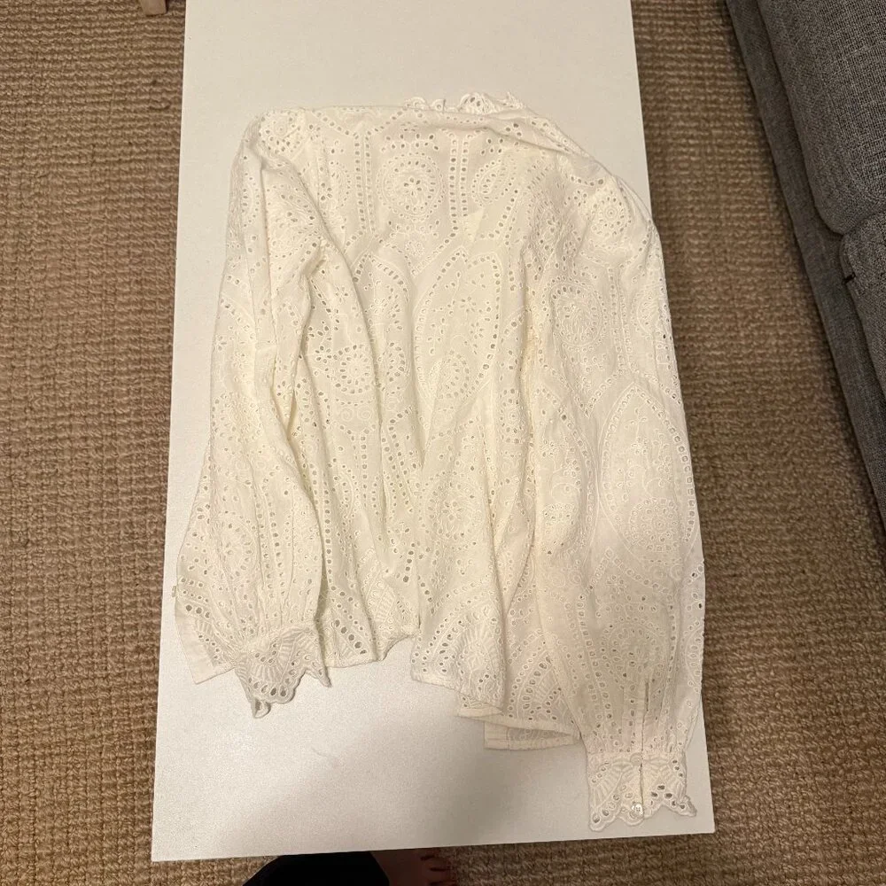 Sezane Chlo Shirt - Embroidered Ecru - Picture 4 of 4